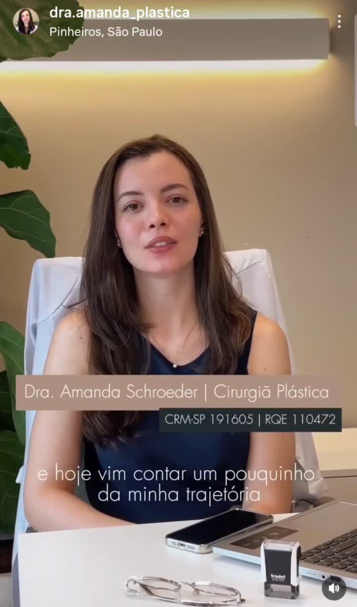 Dra. Amanda Schroeder em vídeo sobre sua trajetória