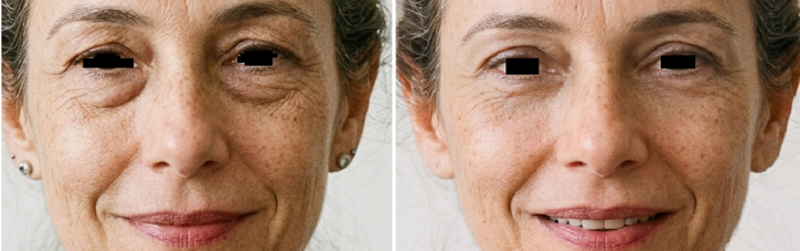 Antes e depois de blefaroplastia, caso real 1