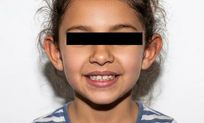 Vista frontal antes da otoplastia